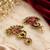 Gold oxidized red ruby stone chandbali earrings