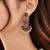 Gold oxidized red ruby stone chandbali earrings