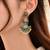 Gold oxidized sky blue stone chandbali earrings