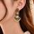 Gold oxidized white stone chandbali earrings