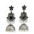 German silver bird motif black long dome jhumka earrings