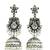 German silver bird motif clear long dome jhumka earrings