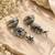 German silver bird motif multi long dome jhumka earrings