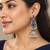 German silver bird motif multi long dome jhumka earrings