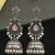 German silver bird motif pink long dome jhumka earrings