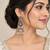 German silver bird motif pink long dome jhumka earrings
