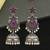German silver bird motif wine long dome jhumka earrings