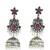 German silver bird motif wine long dome jhumka earrings