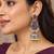 German silver bird motif wine long dome jhumka earrings