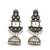 German silver crescent clear long dome jhumka earrings