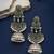 German silver crescent green long dome jhumka earrings