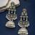German silver crescent mint long dome jhumka earrings