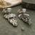 German silver crescent mint long dome jhumka earrings