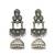 German silver crescent mint long dome jhumka earrings