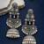 German silver crescent multi long dome jhumka earrings