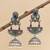 German silver crescent multi long dome jhumka earrings
