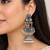 German silver crescent multi long dome jhumka earrings