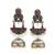 German silver crescent red green long dome jhumka earrings