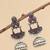German silver crescent red reby long dome jhumka earrings
