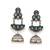 German silver crescent sky blue long dome jhumka earrings
