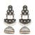 German silver crescent white long dome jhumka earrings
