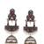 German silver crescent wine long dome jhumka earrings