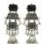 German silver geometric black long jhumka earrings