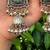 German silver geometric mint long jhumka earrings