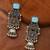 German silver geometric multi long jhumka earrings