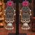 German silver geometric red green long jhumka earrings