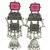 German silver geometric red green long jhumka earrings