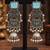 German silver geometric sky blue long jhumka earrings