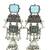 German silver geometric sky blue long jhumka earrings