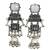 German silver geometric white long jhumka earrings