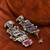 German silver geometric wine long jhumka earrings