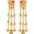 Gold plated peacock motif long kashmiri earrings