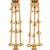 Gold plated lotus motif long kashmiri earrings