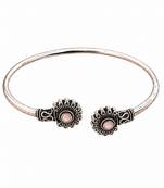 German silver oxidized pink minimal kada bracelet