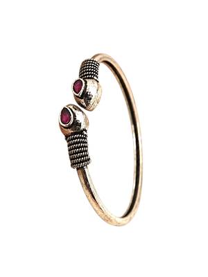 German silver snakehead wine stone adjustable kada bracelet 3