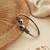 German silver snakehead black stone adjustable kada bracelet