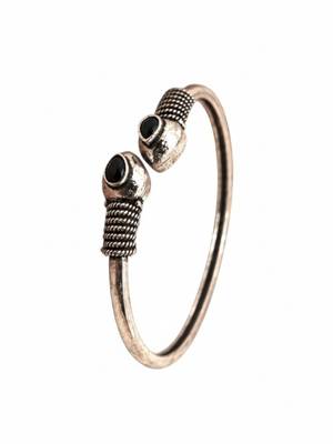 German silver snakehead black stone adjustable kada bracelet 3