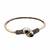 German silver snakehead black stone adjustable kada bracelet