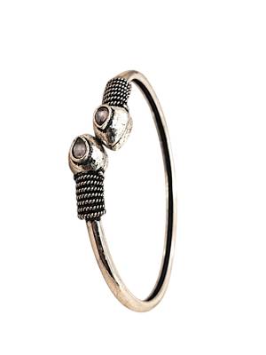 German silver snakehead pink stone adjustable kada bracelet 3