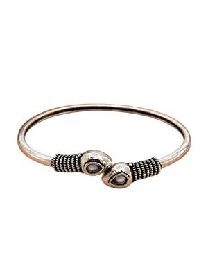 German silver snakehead pink stone adjustable kada bracelet 4