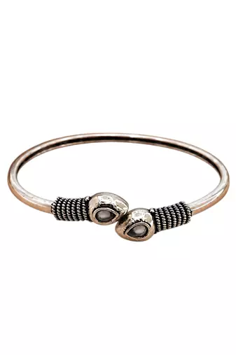German silver snakehead pink stone adjustable kada bracelet