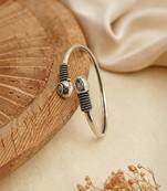 German silver snakehead clear stone adjustable kada bracelet