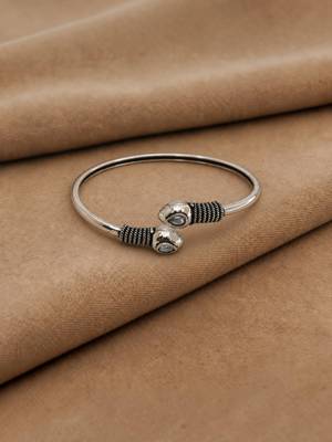 German silver snakehead clear stone adjustable kada bracelet 2
