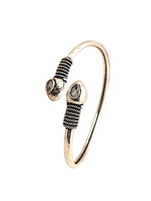 German silver snakehead clear stone adjustable kada bracelet 3