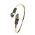 German silver snakehead clear stone adjustable kada bracelet