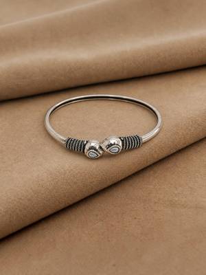 German silver snakehead white stone adjustable kada bracelet 2